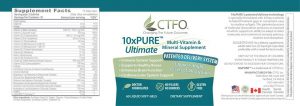 10xPURE Ultimate Multivitamin Label
