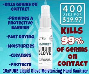 10xPure Liquid Glove Désinfectant hydratant pour les mains